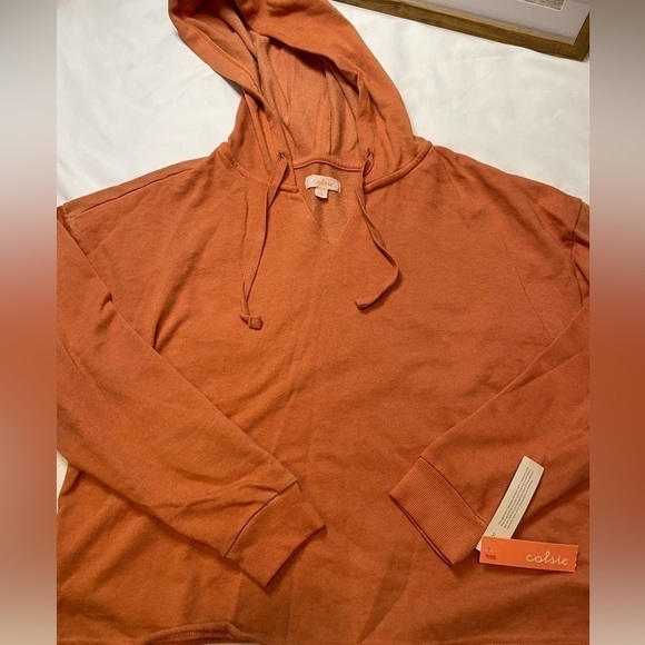 NWT Colsie size small orange light weight hoodie - Picture 2 of 4